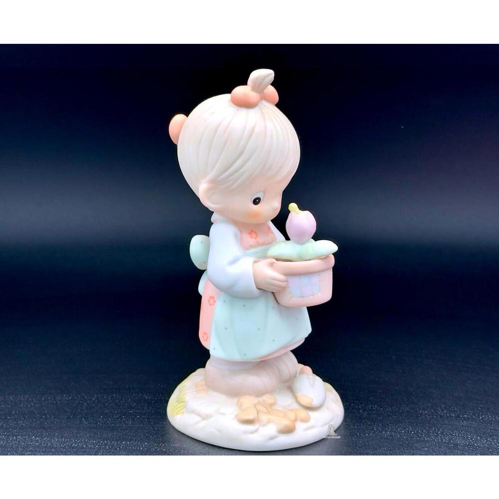 Precious Moments Collectible Figurine Girl with Flower Pot - Christmas Gift